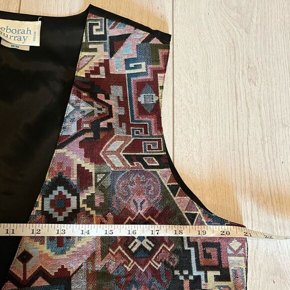 Vintage multi print coastal cowgirl tapestry vest - Picture 7 of 8